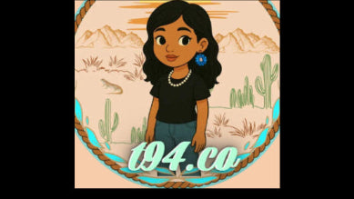 Circular illustration of a person with a desert landscape background and 't94.ca' text.
